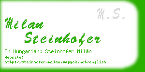 milan steinhofer business card
